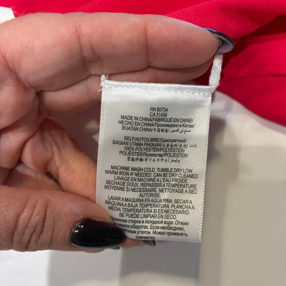 BCBGMAXAZRIA Red Chiffon Tiered High Low Tara Dress XS - Picture 6 of 10